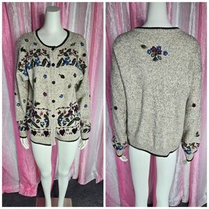 Vintage Northern Reflections Wool Blend Cottagecore Cardigan Sweater Size Large